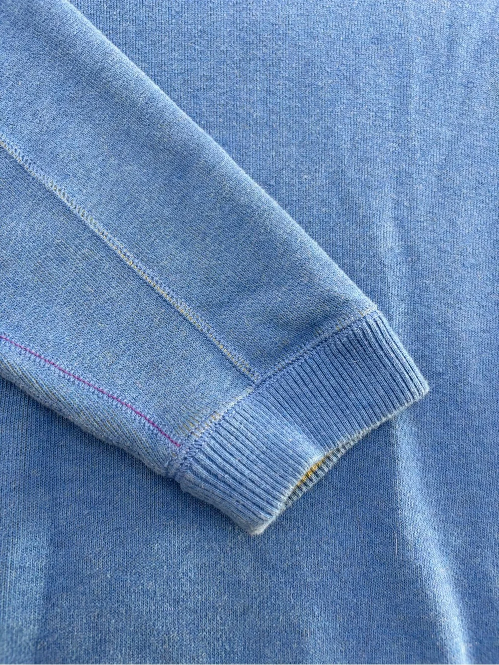 Tommy Bahama Quarter Zip Sweater Mens XL Blue Olive Green Contrast Trim Cotton